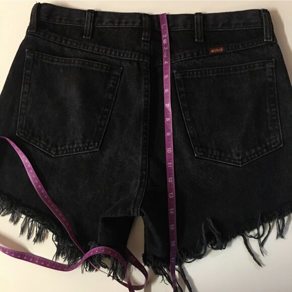 Vintage Rustler Washed Black Denim Cutoff Shorts Size L/34" Waist EUC - Picture 8 of 10